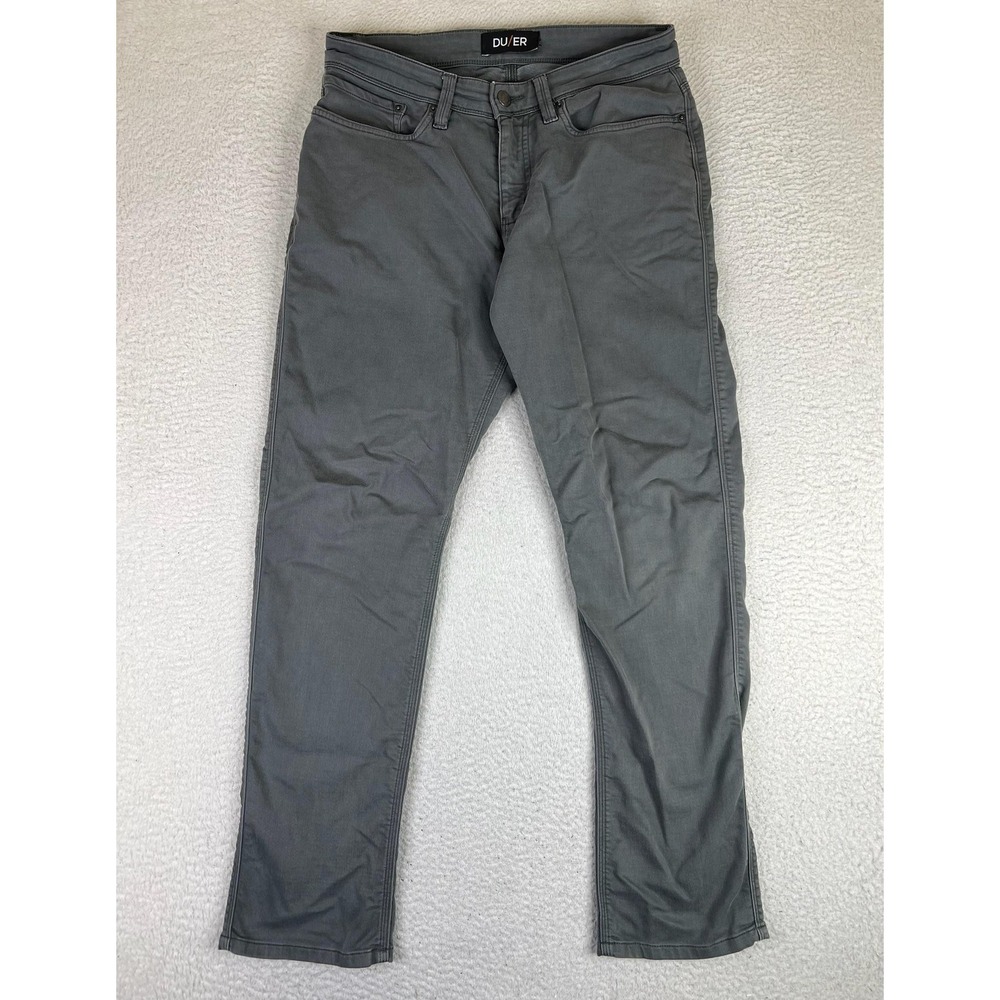 DU/ER N2X Relaxed Fit Jeans Mens 30x32 Gray Tapered Stretch Performance Denim